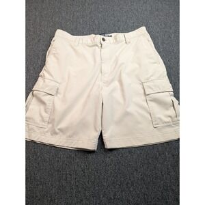 Chaps Mens Cargo Shorts Tan Beige Stretch Performance Utility Size 34